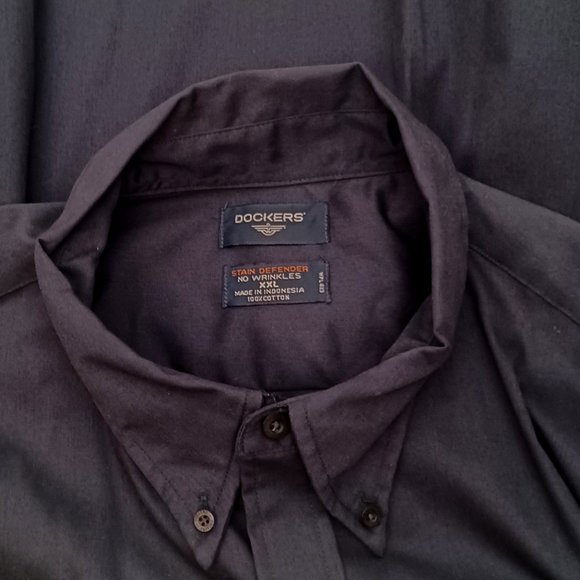 Mens navy blue shirt by Dockers Size XXL Features Long sleeves Button down co - Picture 11 of 13